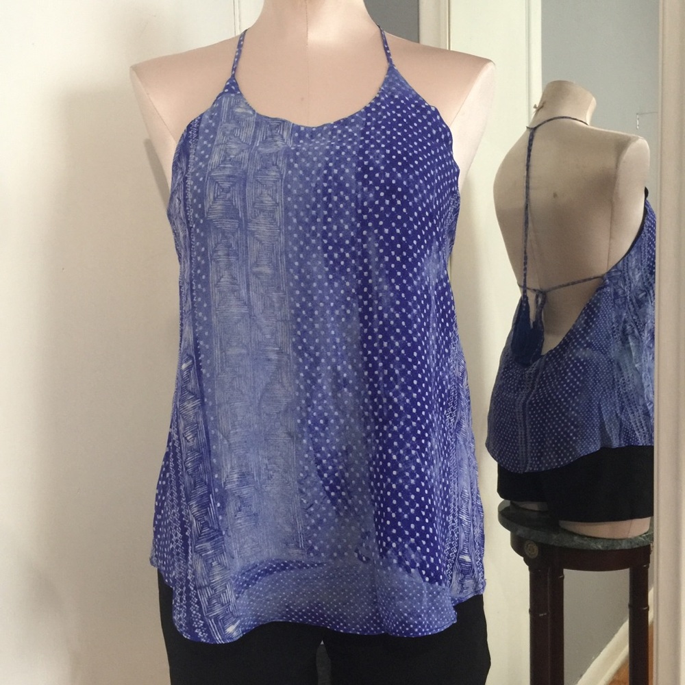 Rory Beca Silk Tank top backless with tassels
